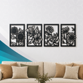 Premium MDF Floral Frame Set of 4