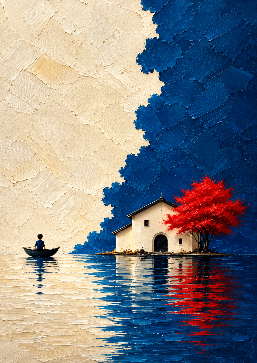 Crimson Serenity – Japanese Lake Canvas Art